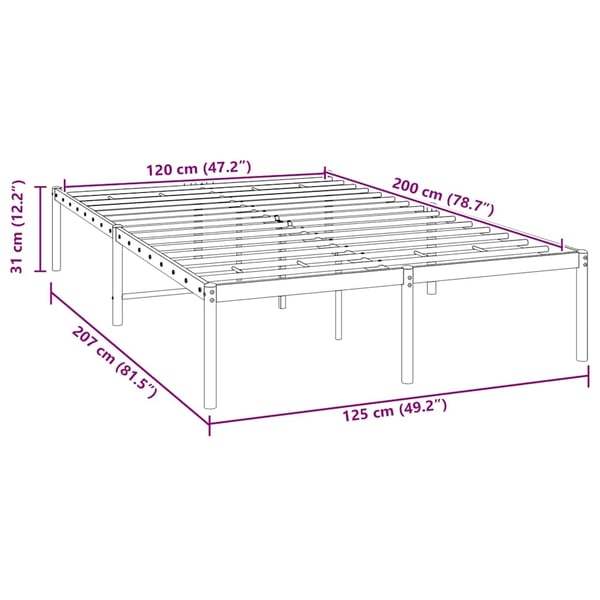 vidaXL sengeramme 120x200 cm metal hvid