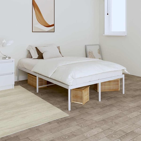 vidaXL sengeramme 120x200 cm metal hvid