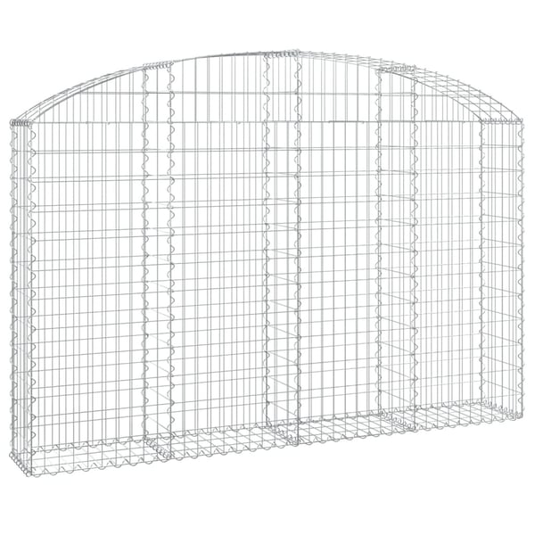 vidaXL Gabionkurv buet 200x30x120/140 cm galvanisert jern