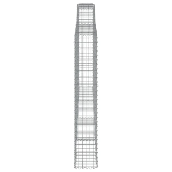 vidaXL Gabionkurv buet 400x30x180/200 cm galvanisert jern