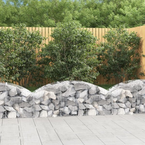 vidaXL buet gabionkurv 150x50x40/60 cm galvaniseret jern
