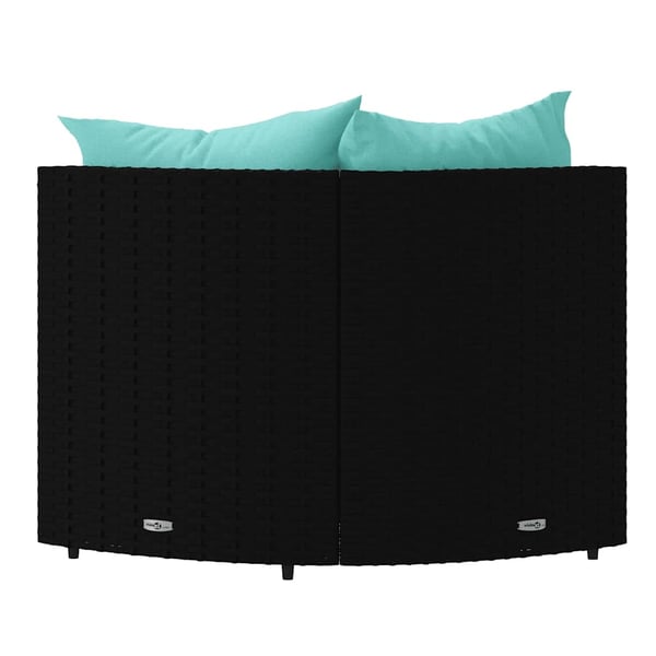 vidaXL hjørnemoduler til havesofa 2 stk. med hynder polyrattan sort
