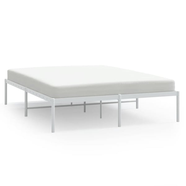 vidaXL Sengeramme i metall hvit 140x200 cm
