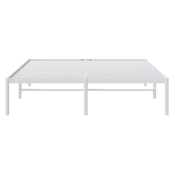 vidaXL Sengeramme i metall hvit 140x200 cm