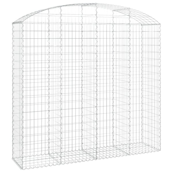 vidaXL Gabionkurv buet 200x50x180/200 cm galvanisert jern