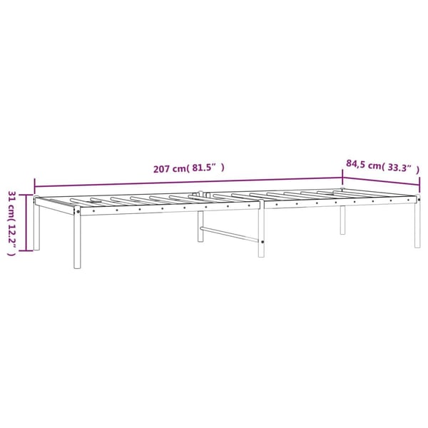 vidaXL Sengeramme i metall hvit 80x200 cm