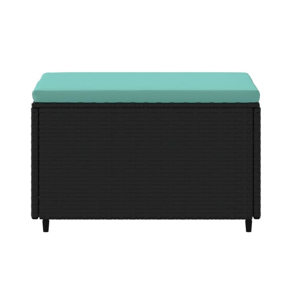 vidaXL fodskamler til have 2 stk. med hynder polyrattan sort