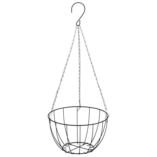 vidaXL Hengende plantekasser 4 stk kokosfiber svart Ø 35x52 cm stål