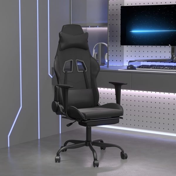 vidaXL gamingstol m. massagefunktion og fodstøtte kunstlæder sort