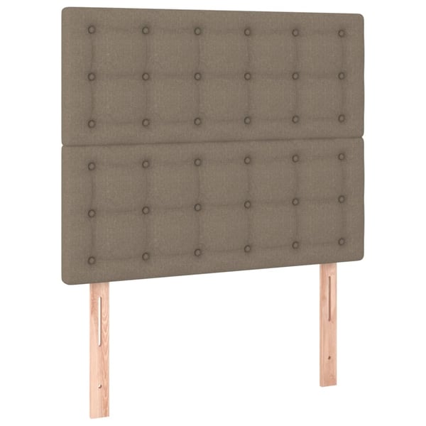 vidaXL kontinentalseng med madras 90x190 cm stof gråbrun