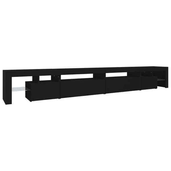 vidaXL tv-bord med LED-lys 290x36,5x40 cm sort