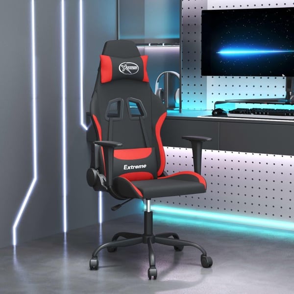 vidaXL gamingstol stof sort og rød
