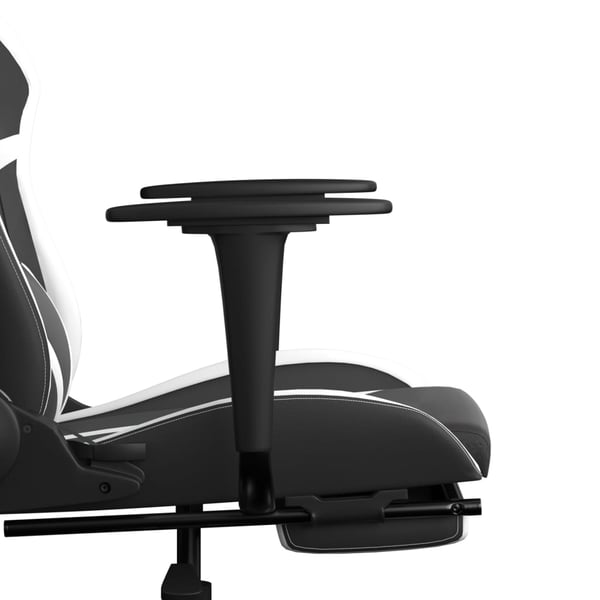 vidaXL gamingstol med fodstøtte kunstlæder sort og hvid