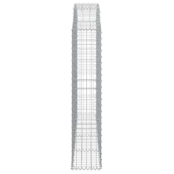 vidaXL Gabionkurv buet 200x30x140/160 cm galvanisert jern