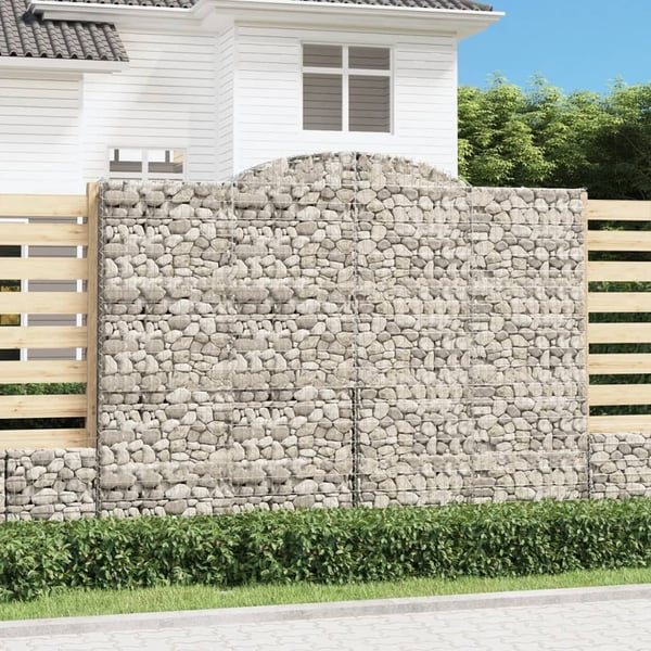 vidaXL buet gabionkurv 300x30x220/240 cm galvaniseret jern