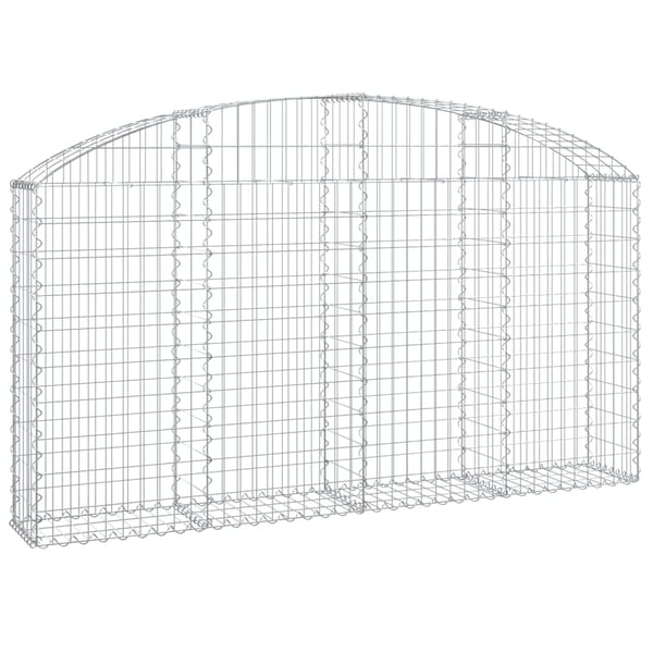 vidaXL Gabionkurv buet 200x30x100/120 cm galvanisert jern