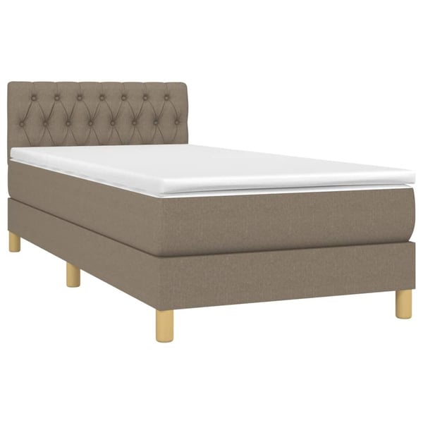 vidaXL Ramsäng med madrass taupe 90x190 cm tyg