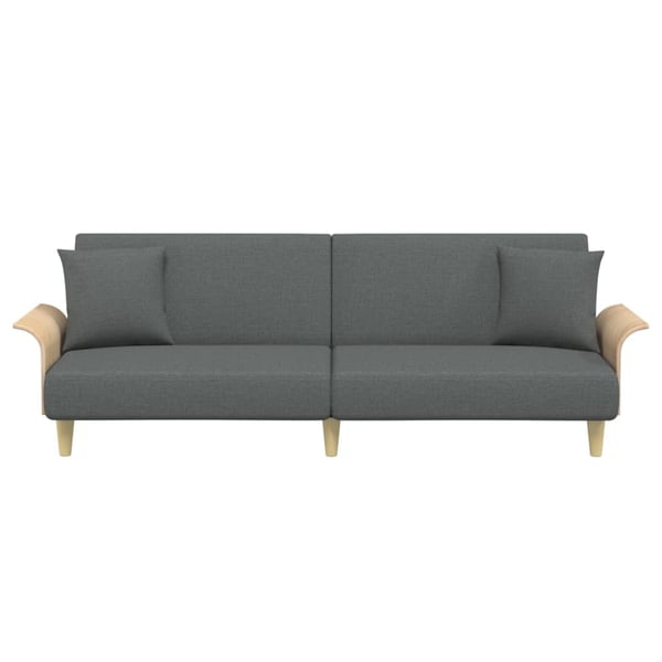 vidaXL Bäddsoffa med armstöd mörkgrå tyg