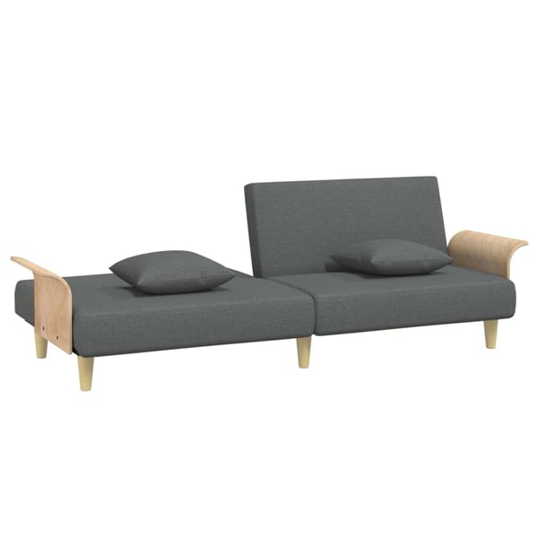 vidaXL Bäddsoffa med armstöd mörkgrå tyg