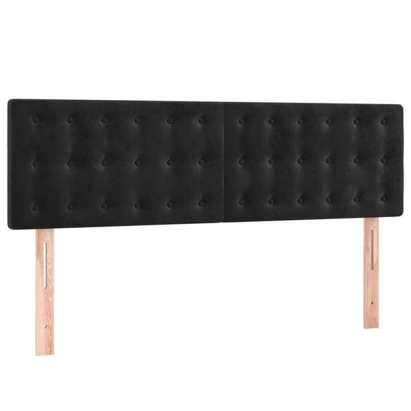 vidaXL kontinentalseng med madras 140x190 cm fløjl sort