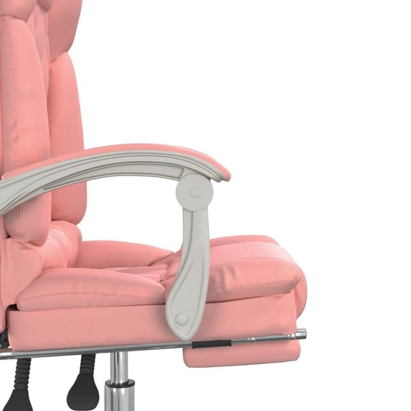 vidaXL kontorstol med massagefunktion kunstlæder lyserød
