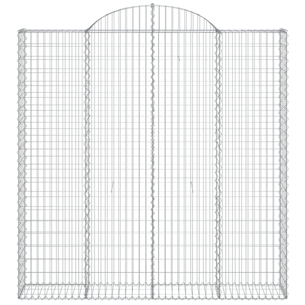 vidaXL Gabionkurv buet 200x30x200/220 cm galvanisert jern