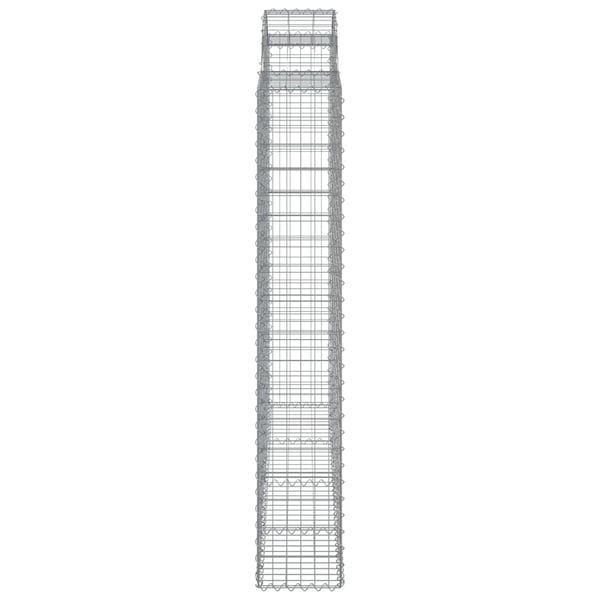 vidaXL Gabionkurv buet 200x30x180/200 cm galvanisert jern