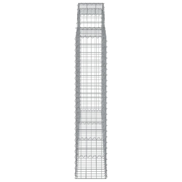 vidaXL buet gabionkurv 200x30x140/160 cm galvaniseret jern