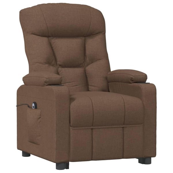 vidaXL Elektrisk reclinerfåtölj Brun tyg