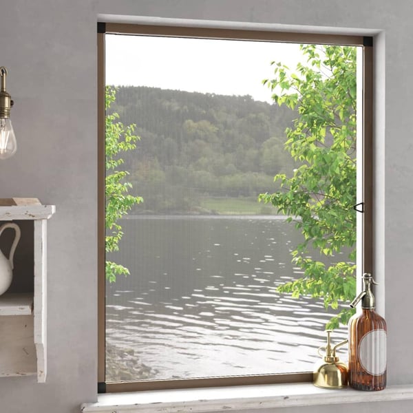 vidaXL Insektskjerm for vindu brun 80x100 cm