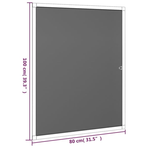 vidaXL Insektskjerm for vindu brun 80x100 cm