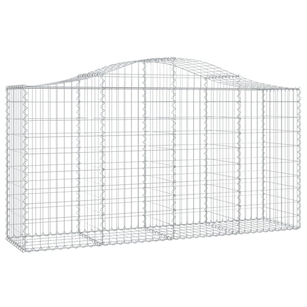 vidaXL Gabionkurver buede 18 stk 200x50x100/120 cm galvanisert jern