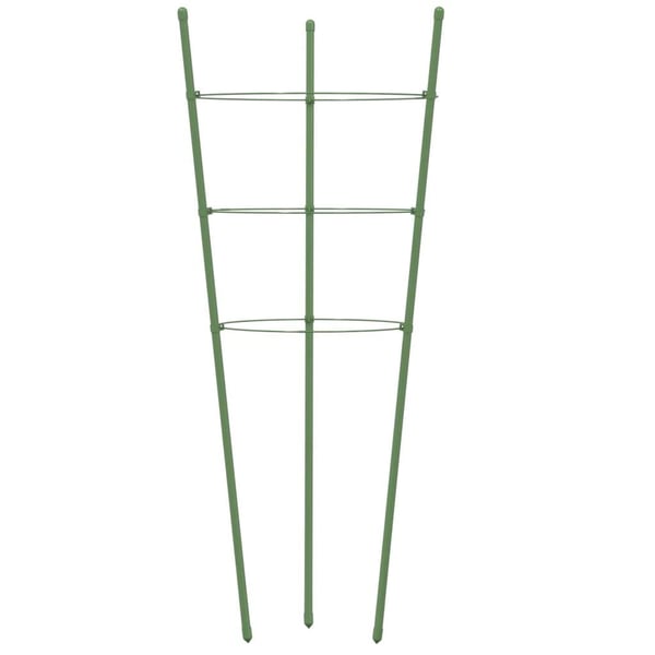 vidaXL Plantestøtter med 3 ringer 5 stk grønn 45 cm stål