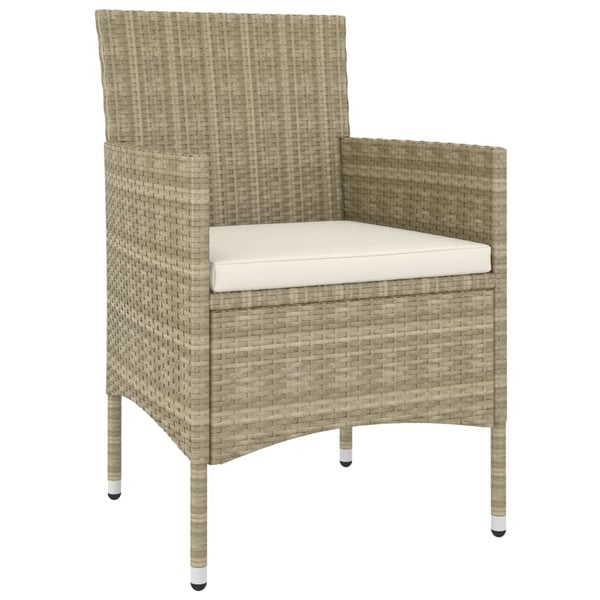 vidaXL loungesæt til haven 5 dele polyrattan beige
