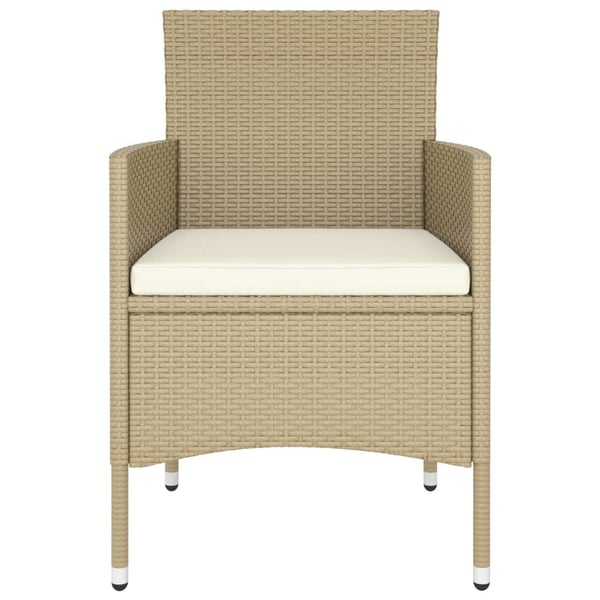 vidaXL spisebordssæt til haven 5 dele polyrattan beige