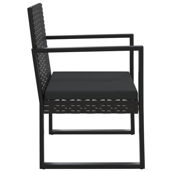 vidaXL havestol med hynde polyrattan sort