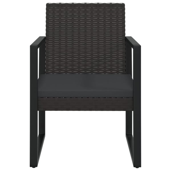 vidaXL havestol med hynde polyrattan sort