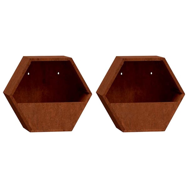 vidaXL væghængte plantekasser 2 stk. 46x10x40 cm cortenstål rustfarvet