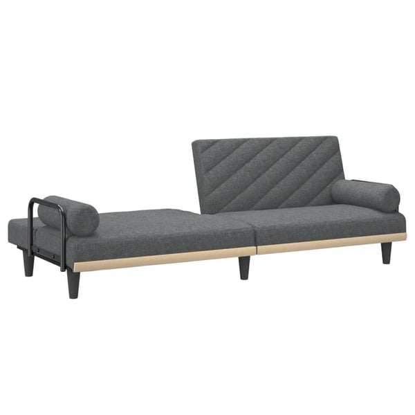 vidaXL sovesofa med armlæn stof mørkegrå
