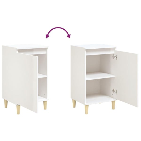 vidaXL sengeborde 2 stk. 40x35x70 cm konstrueret træ hvid højglans