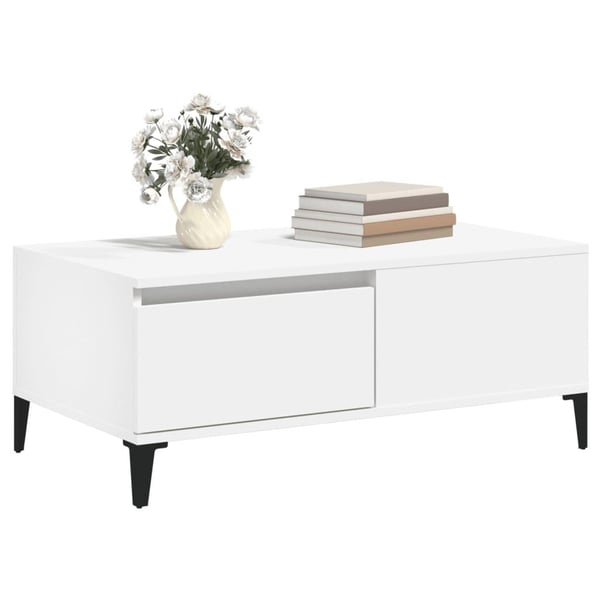vidaXL Salongbord hvit 90x50x36,5 cm konstruert tre