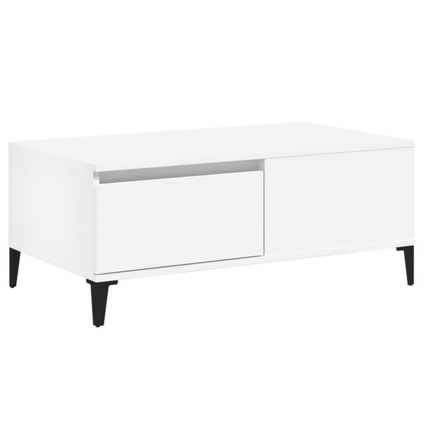 vidaXL Salongbord hvit 90x50x36,5 cm konstruert tre