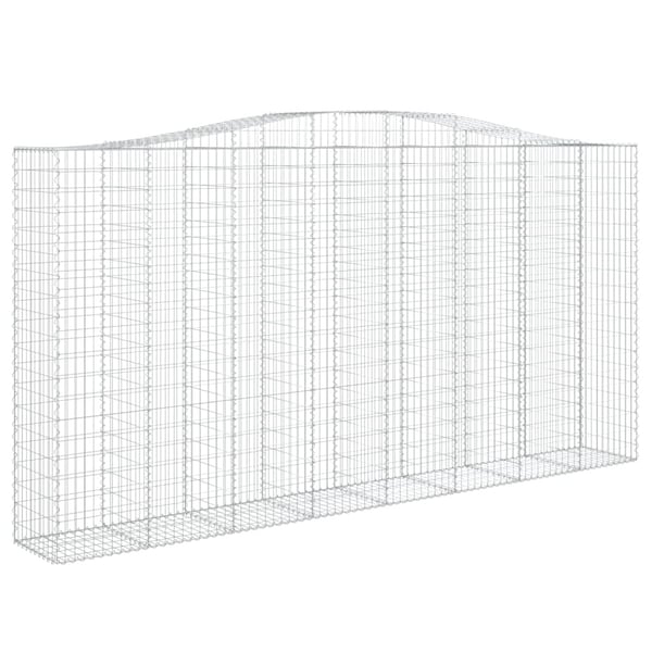 vidaXL Gabionkurver buede 8 stk 400x50x200/220 cm galvanisert jern