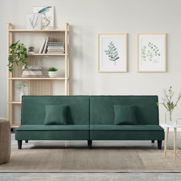 vidaXL sovesofa velour mørkegrøn