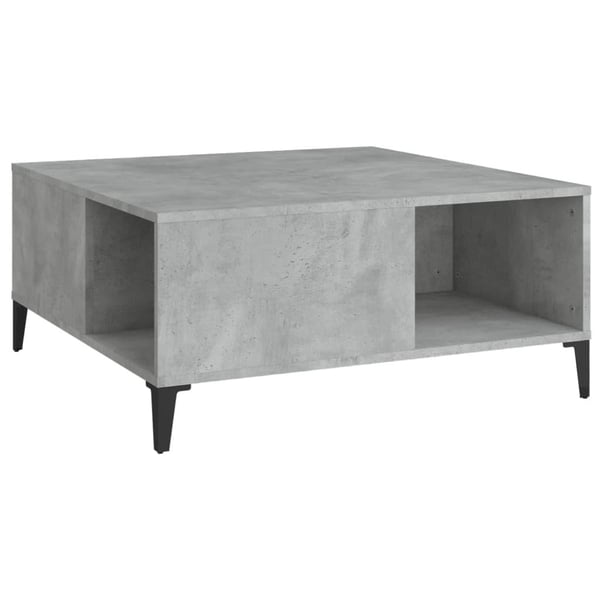 vidaXL Salongbord betonggrå 80x80x36,5 cm konstruert tre