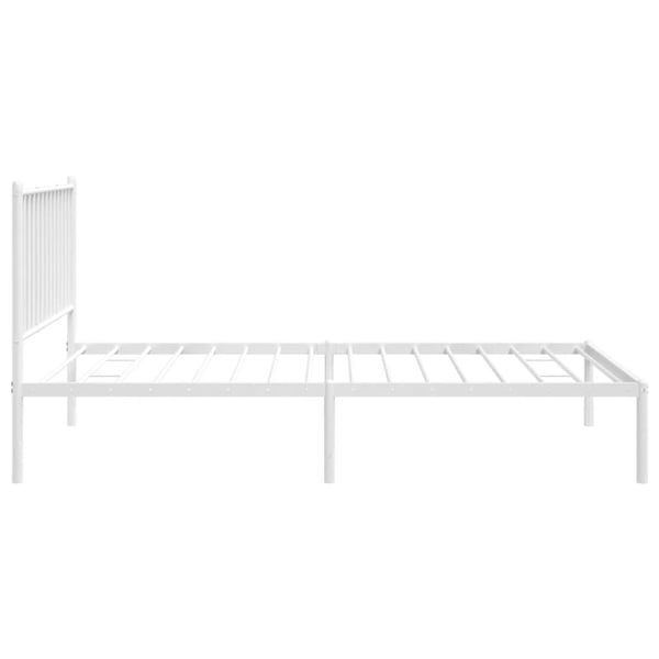 vidaXL Sengeramme i metall med hodegavl hvit 100x190 cm