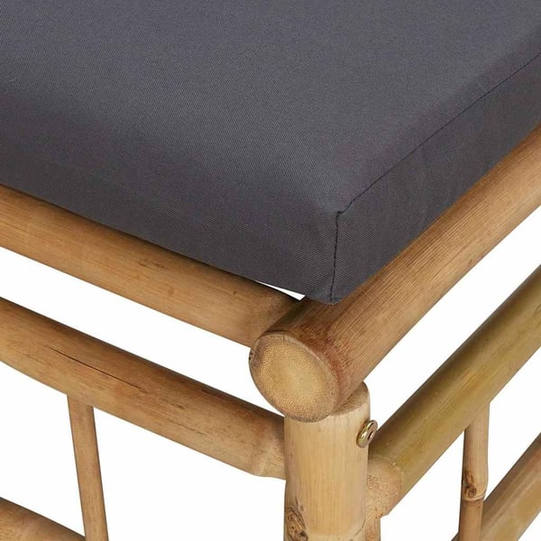 vidaXL midtermodul til havesofa med mørkegrå hynder bambus
