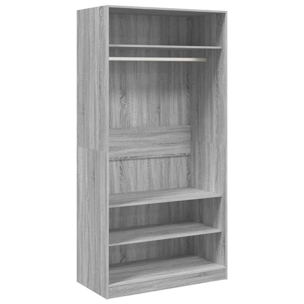 vidaXL Garderobe grå sonoma 100x50x200 cm konstruert tre
