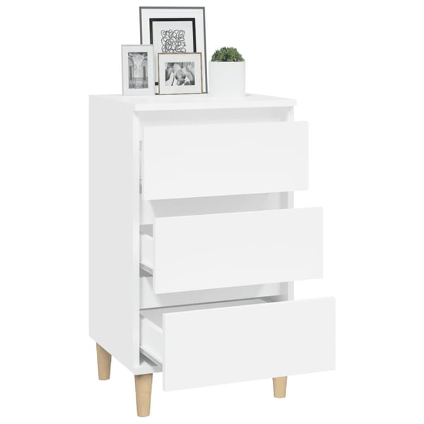 vidaXL sengebord 40x35x70 cm konstrueret træ hvid