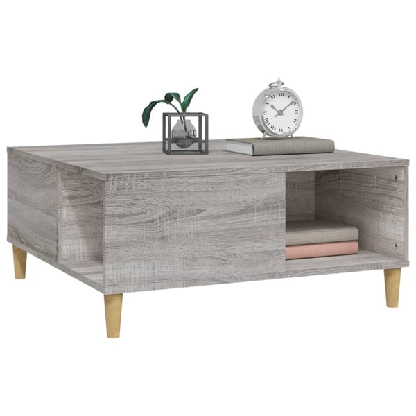 vidaXL Salongbord grå sonoma 80x80x36,5 cm konstruert tre